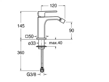 QUADRI S CRIQS370 - Countertop single handle bidet mixer without waste by CRISTINA Rubinetterie - view 3